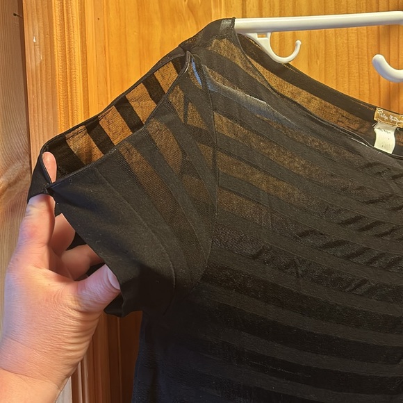 Philippe Matignon - Mesh / Stretchy / Slit Shoulder / Top / Beach Cover Up - Picture 2 of 4